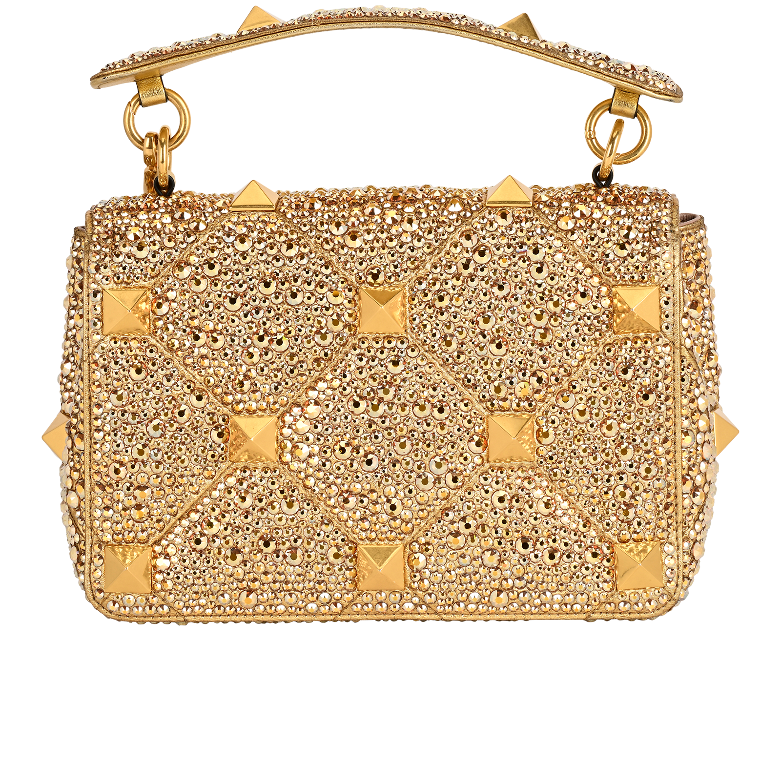 Medium Roman Stud, &pound;2,200, Handbags, Gold, Crystal, Back view